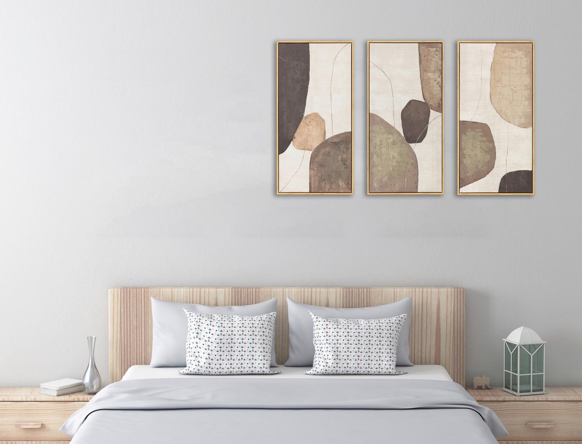 Slika Na Platnu 105x70cm Triplet - bela/braon, Konvencionalno, drvo/tekstil (105/70/2,8cm) - Mömax