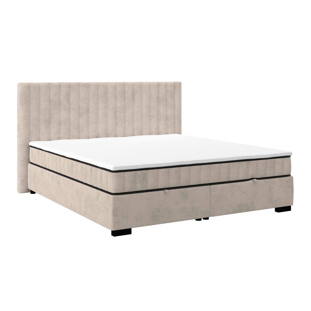 Box Krevet Maya C - boje pijeska/crna, Moderno, drvni materijal/drvo (200/220cm) - Based