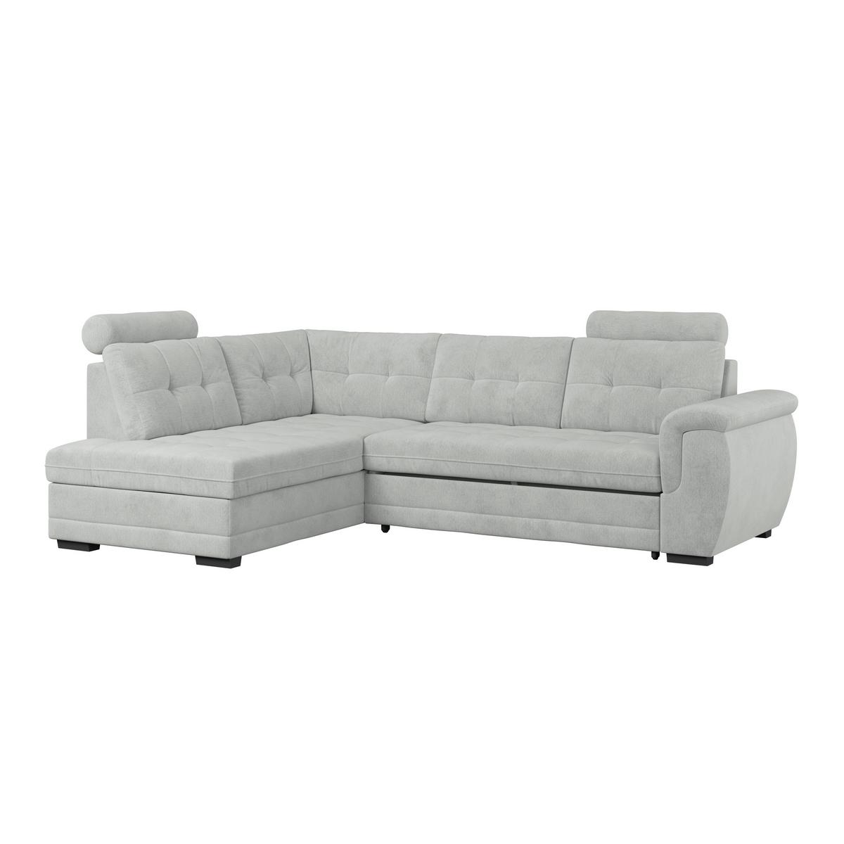 Ugaona Garnitura Falco New - sivo-bela/crna, Konvencionalno, tekstil/plastika (183/251cm) - Ondega