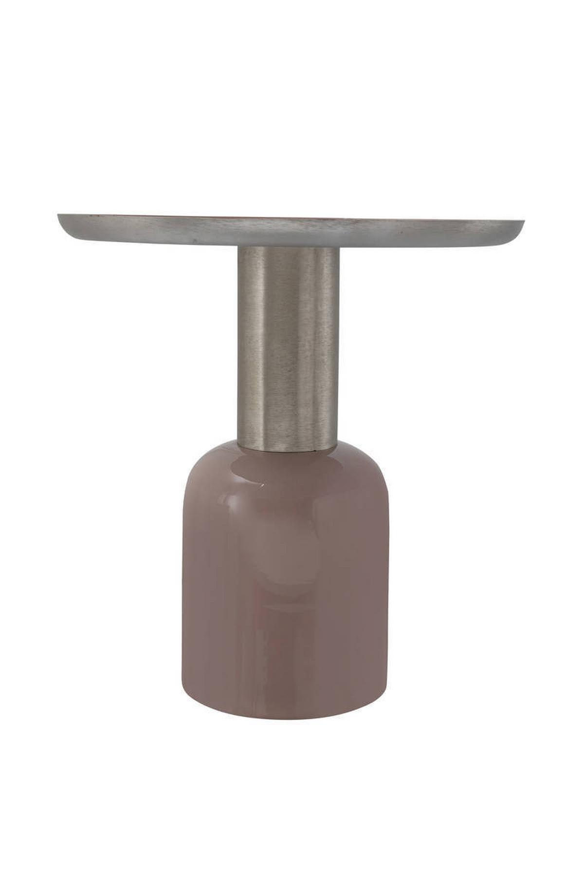 Beistelltisch Beistelltisch Art Deco 725 - Silberfarben/Altrosa, Trend, Metall (50/52cm) - Kayoom