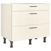 Kochfeldumbauschrank Touch Magnolie - Edelstahlfarben/Magnolie, MODERN, Holzwerkstoff/Metall (90/87/56cm) - Nobilia