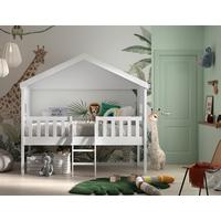 Hausbett Weiß ca. 90x200 cm - Weiß, Natur, Holz (90/200cm) - Vipack