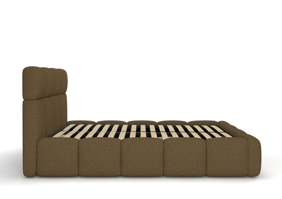 Kárpitozott Ágykeret Fluffy A - világosbarna, Modern, műanyag/faalapú anyag (160/200cm)