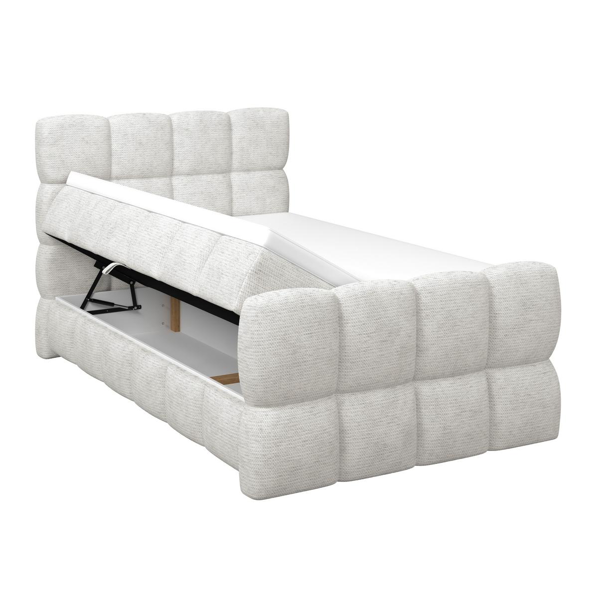 Postelja Boxspring Brisbane, Krem Barva, 140x220 - črna/krem barve, Trend, kovina/umetna masa (140/220cm) - Premium Living