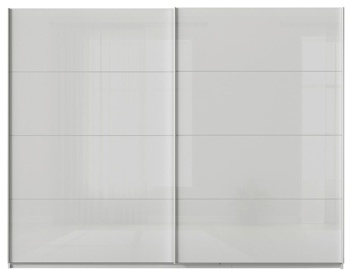 DULAP USI CULISANTE FELDKIRCH - gri deschis/gri lucios intens, Modern, sticlă/material pe bază de lemn (271/210/62cm)