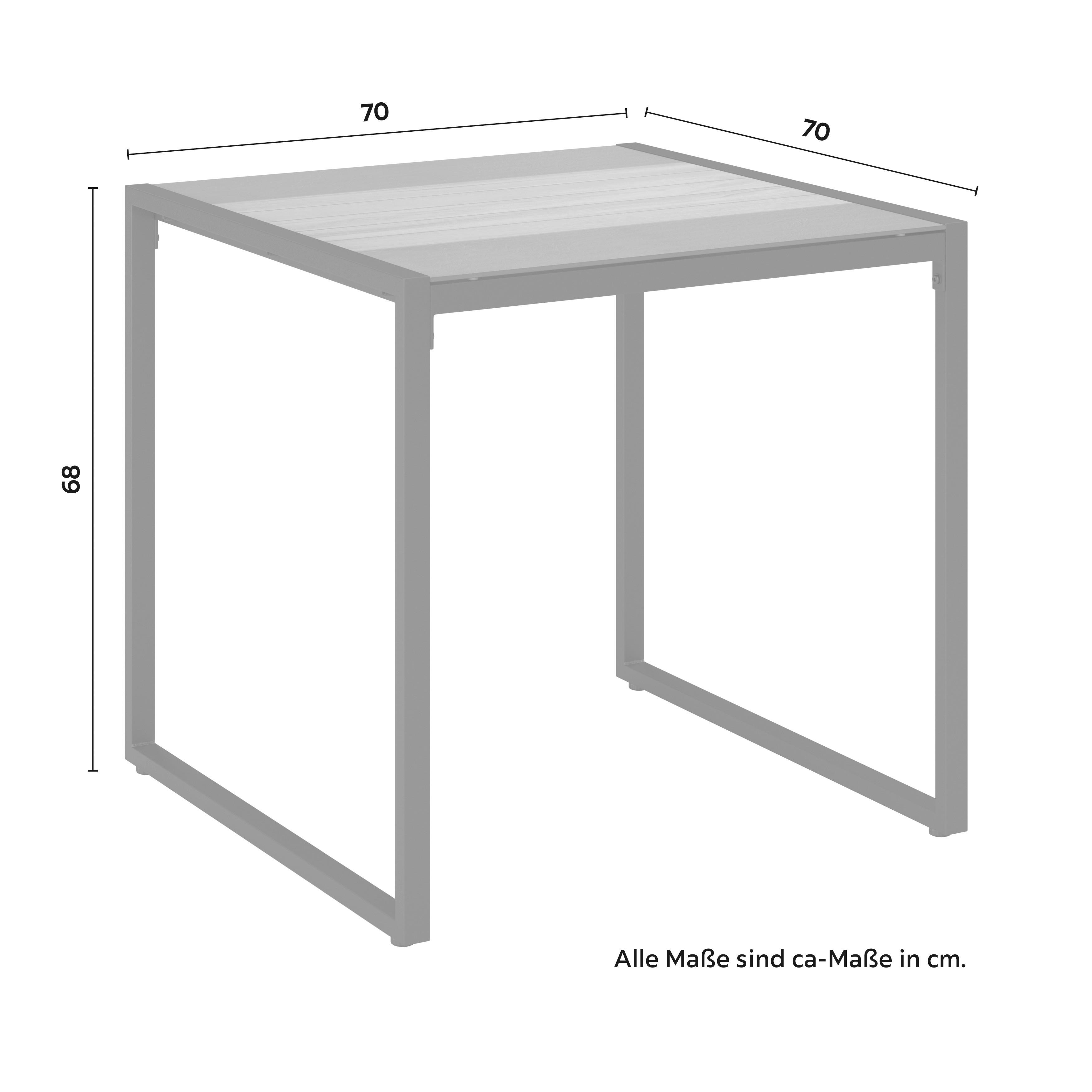 LOUNGESET SONORA - ljusgrå/svart, Modern, metall/glas (181/73/65cm) - Bessagi Garden