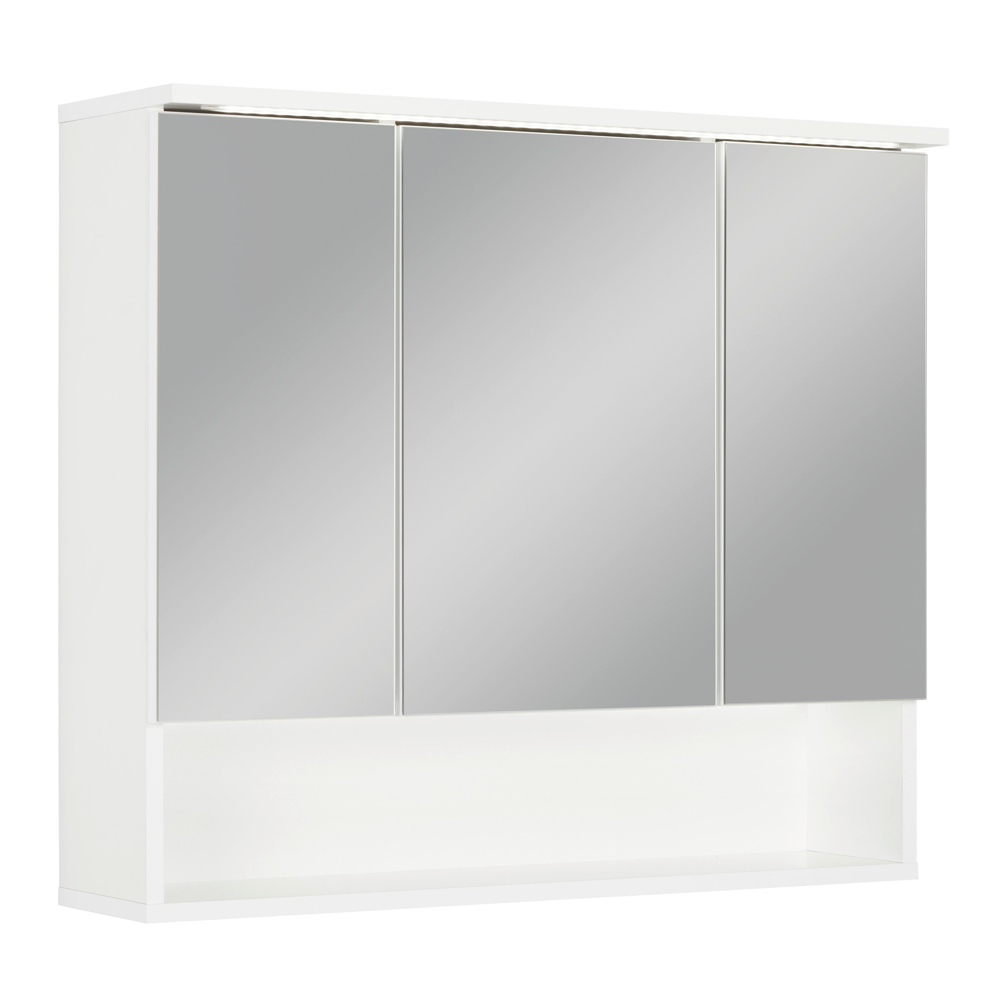 Spiegelschrank Best 80 in Weiß - MODERN, Glas/Holzwerkstoff (80/70/23cm) - Mömax