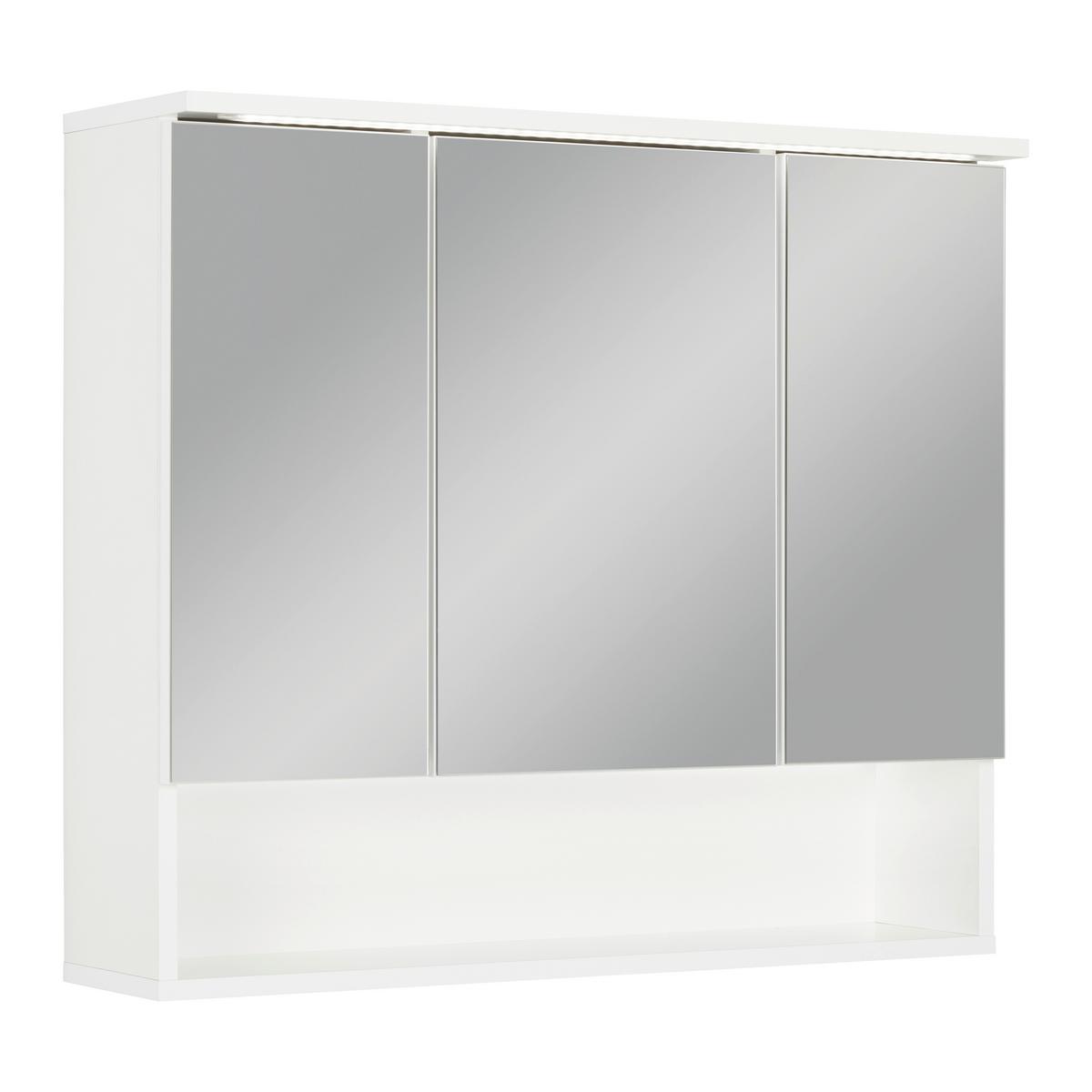 Spiegelschrank Best 80 in Weiß - MODERN, Glas/Holzwerkstoff (80/70/23cm) - Mömax