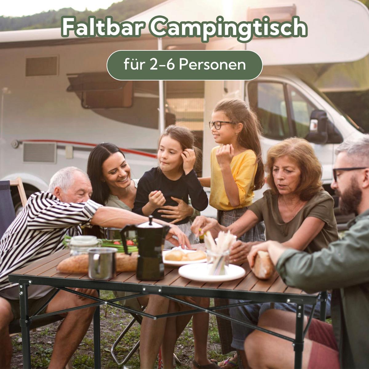 Campingtisch Schwarz/Birnbaumfarben - Schwarz/Birnbaumfarben, Basics, Metall (120/70/76-92.5cm) - Modante