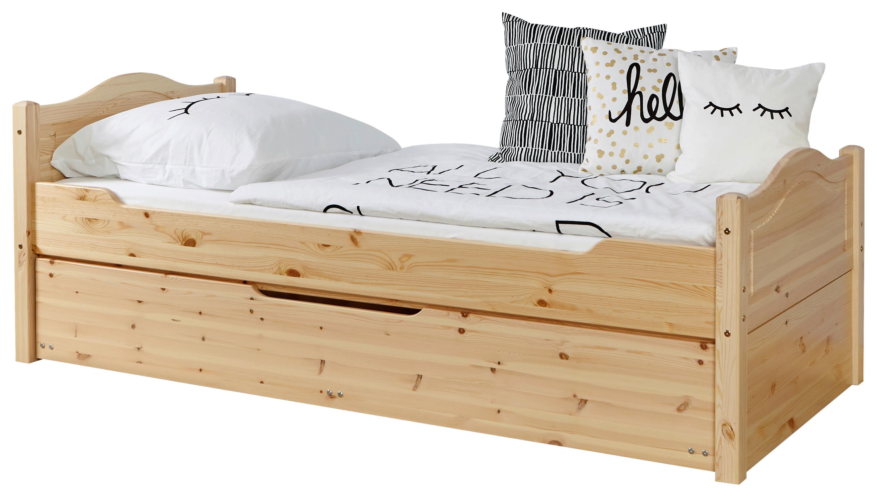 Raztegljiva Postelja Leni, Bor, Masivno - barve bora, Natur, umetna masa/les (90/200cm) - MID.YOU