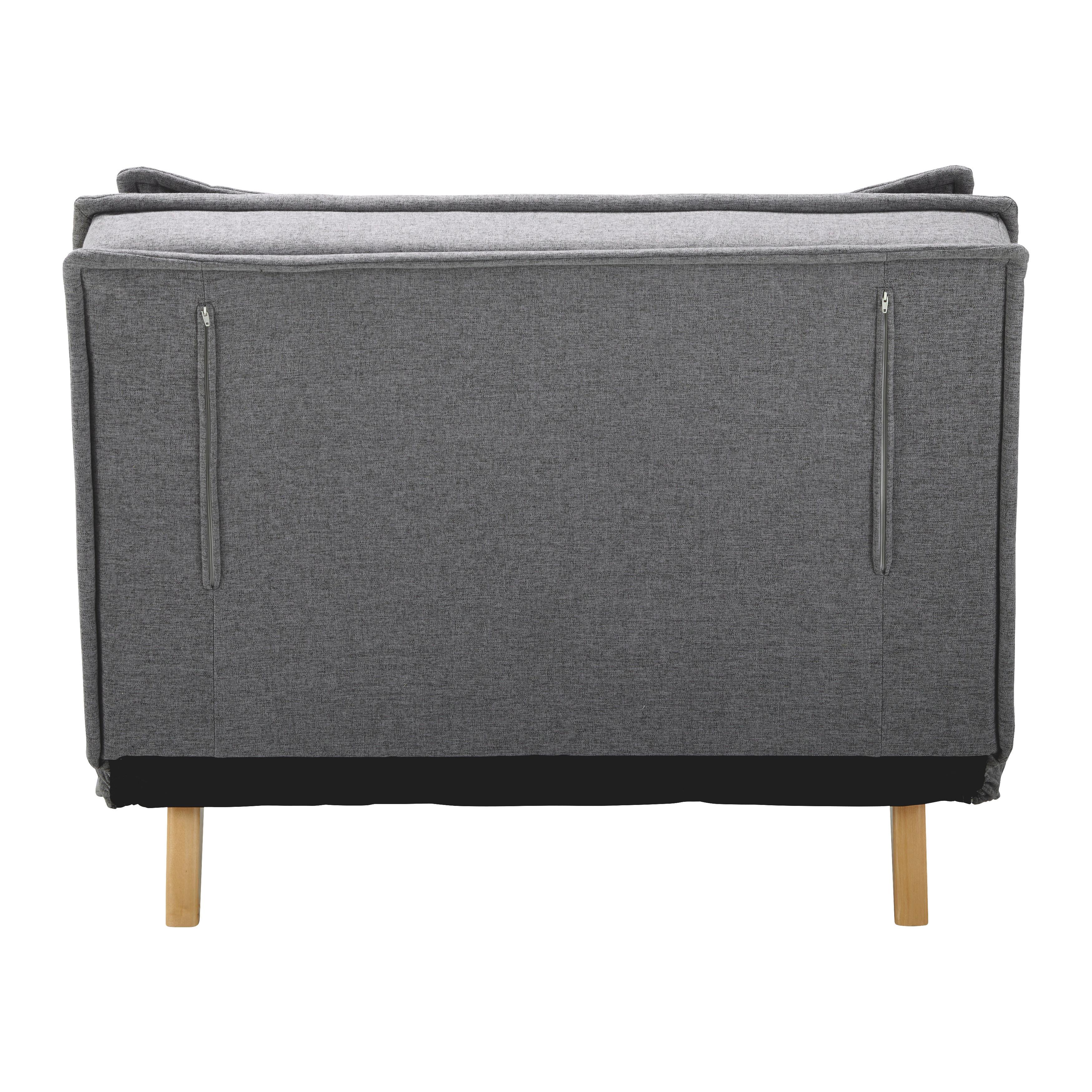 BÄDDFÅTÖLJ LAYLA - mörkgrå/naturfärgad, Modern, trä/textil (104/92/84cm) - Bessagi Home