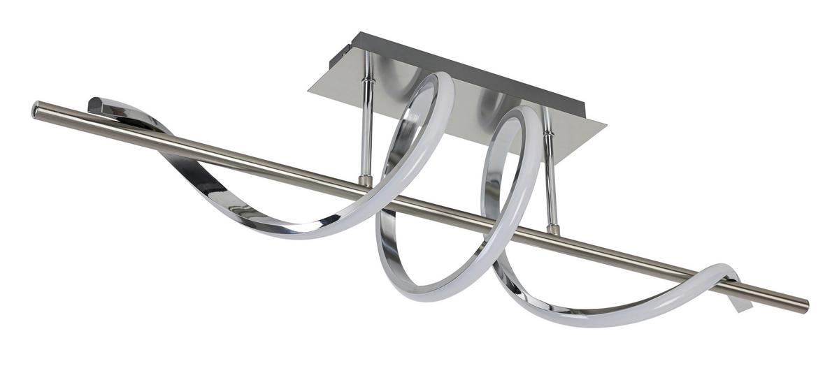 LED-Deckenleuchte Lina Chromfarben max. 20 Watt - Chromfarben/Nickelfarben, Modern, Kunststoff/Metall (20/80/26,5cm) - Mömax