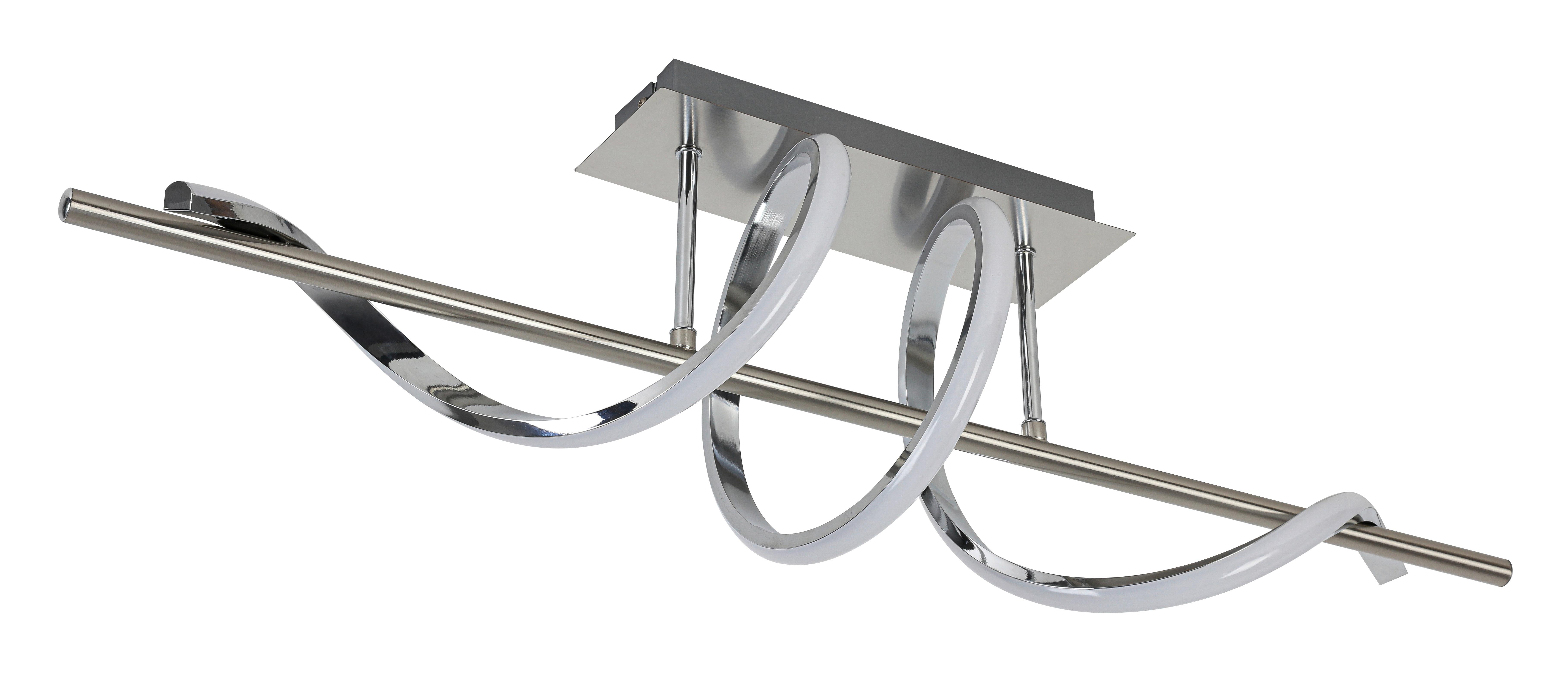 LED-TAKLAMPA LINA - kromfärg/nickelfärgad, Modern, metall/plast (20/80/26,5cm) - Mömax