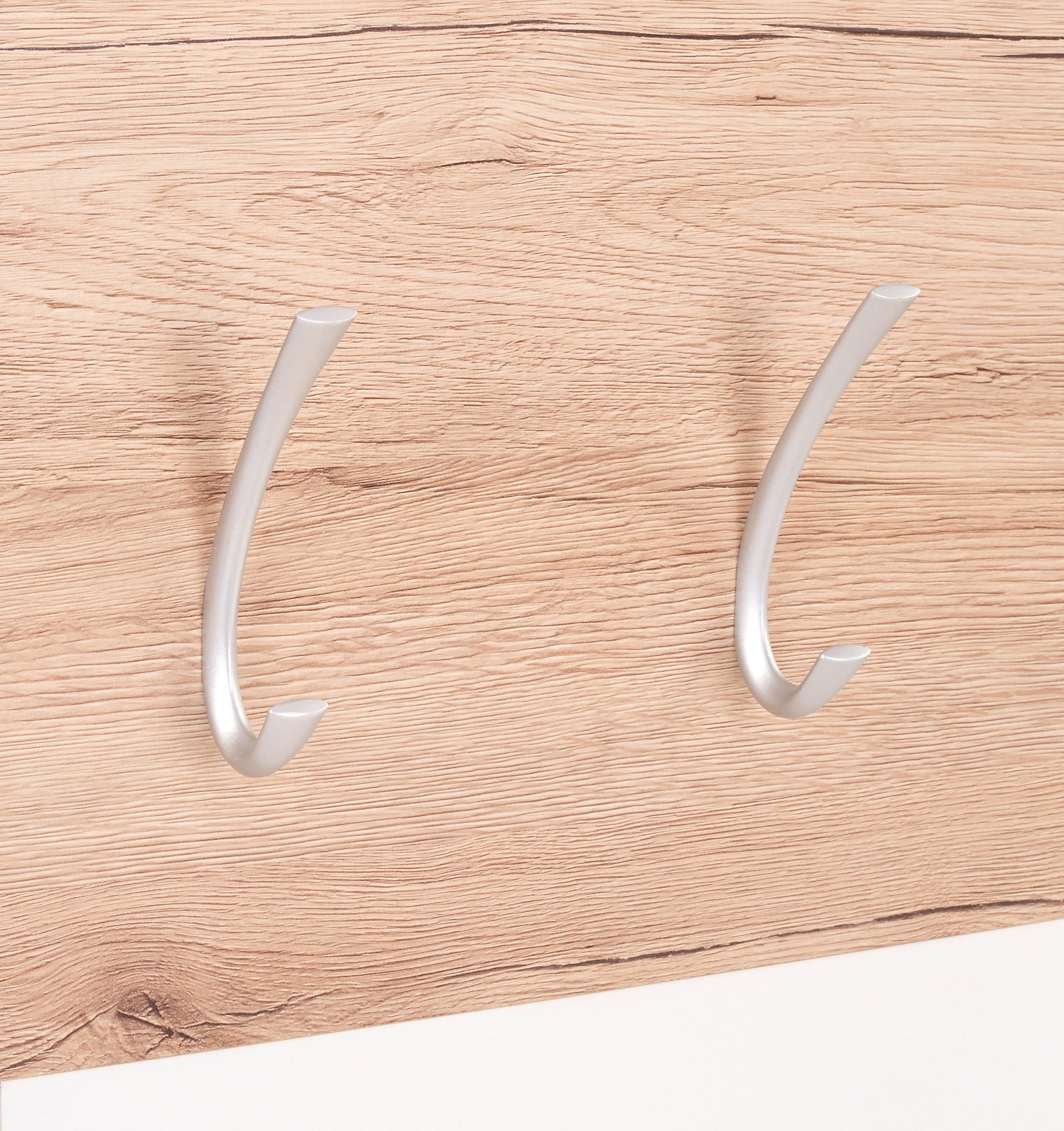 Előszobapanel Moya - tölgyfa színű/fehér, Modern, műanyag/faalapú anyag (70/99/2cm) - Best Price