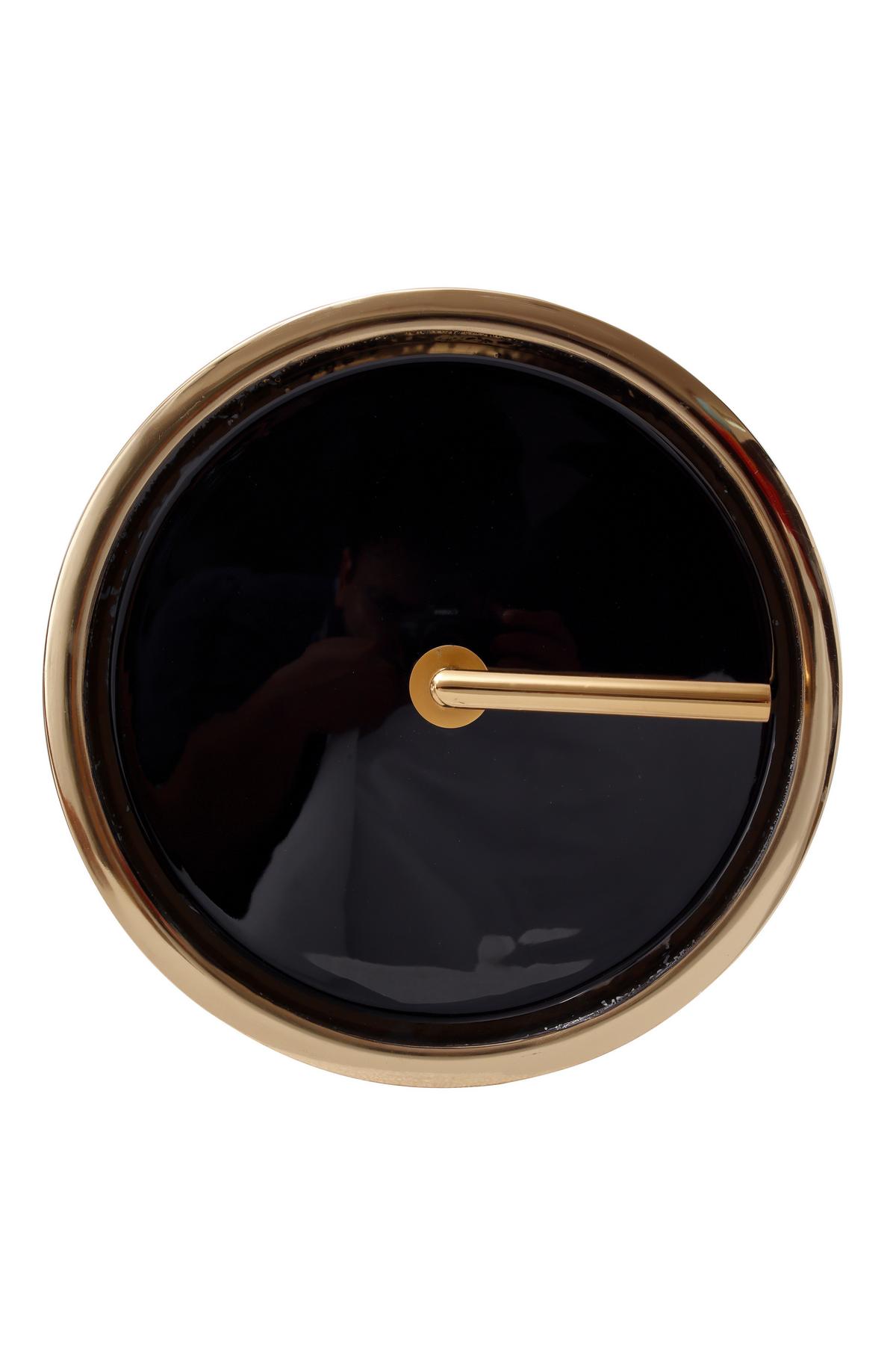 BEISTELLTISCH ART DECO 555 SCHWARZ - Goldfarben/Schwarz, Design, Metall (38/38/23,5cm) - Kayoom