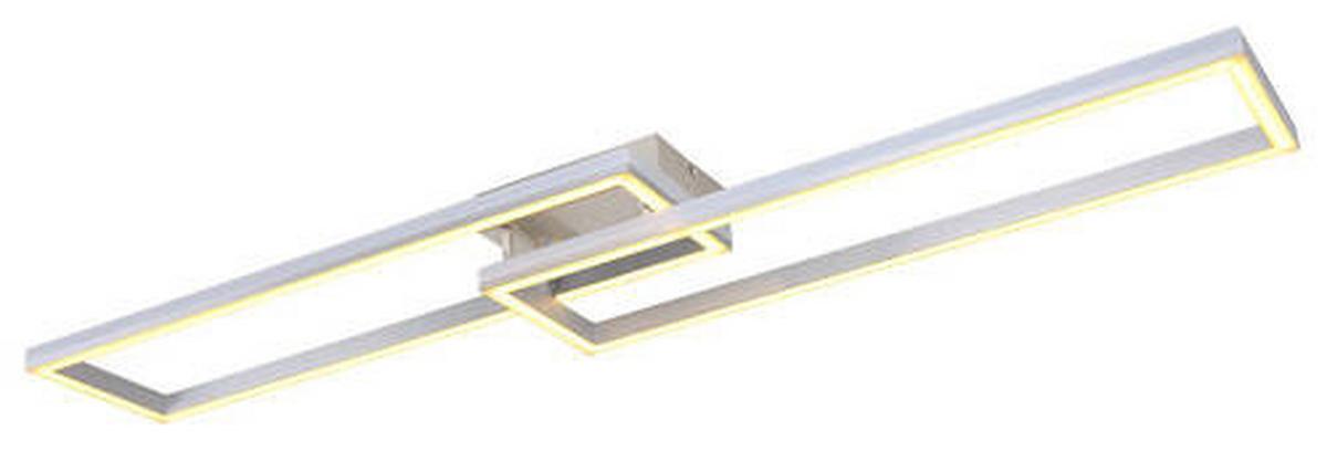 Stropna Led-svetilka Salmos, S Sijalko - srebrne barve/opal, Design, kovina/umetna masa (119,5/25,5/10cm) - Globo