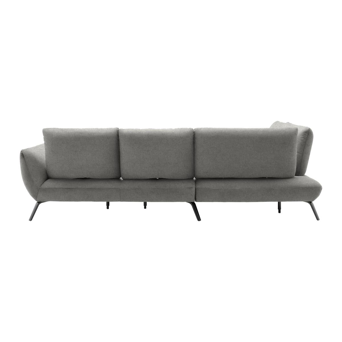 Wohnlandschaft Trendy Grau - Schwarz/Grau, Modern, Holzwerkstoff/Textil (250/93/310cm) - Premium Living
