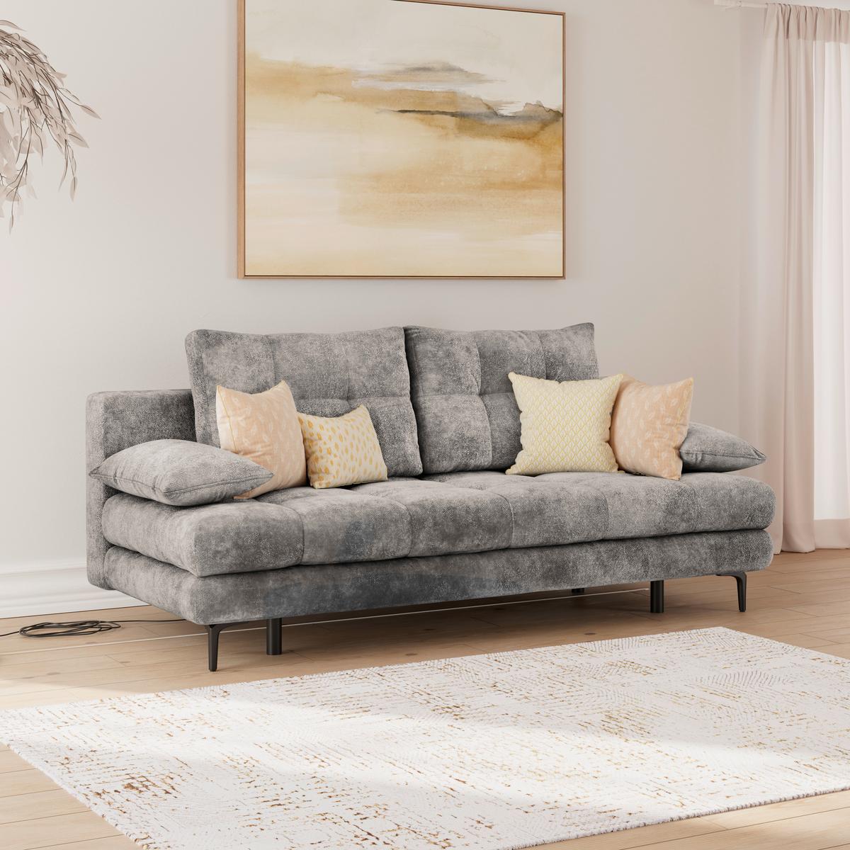 Trosjed Perla - siva/crna, Konvencionalno, tekstil/metal (203/94/96cm)