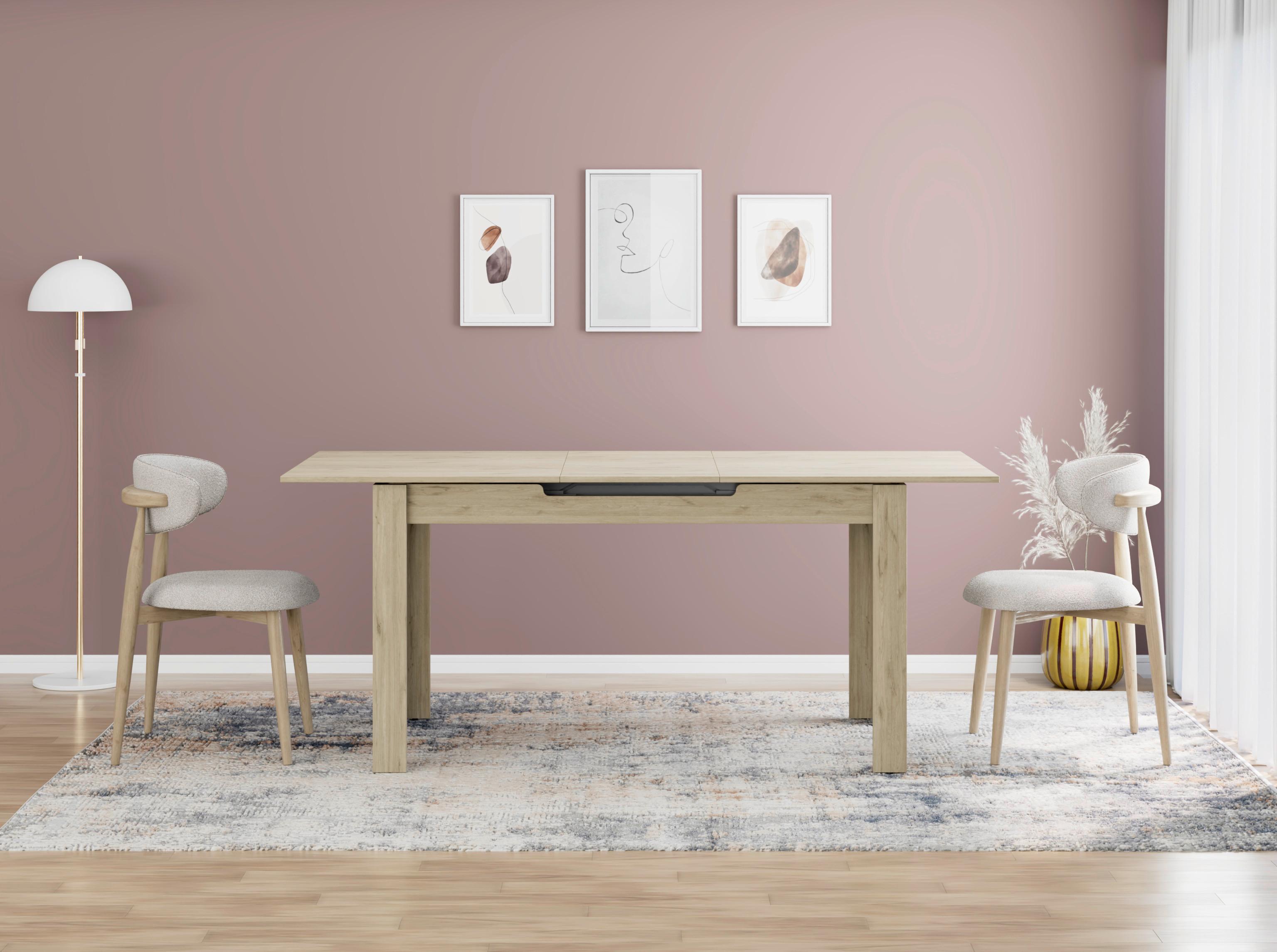 Ausziehtisch Andorra Eiche Artisan - Eiche Artisan, MODERN, Holzwerkstoff (140-180/80/75cm) - Mömax