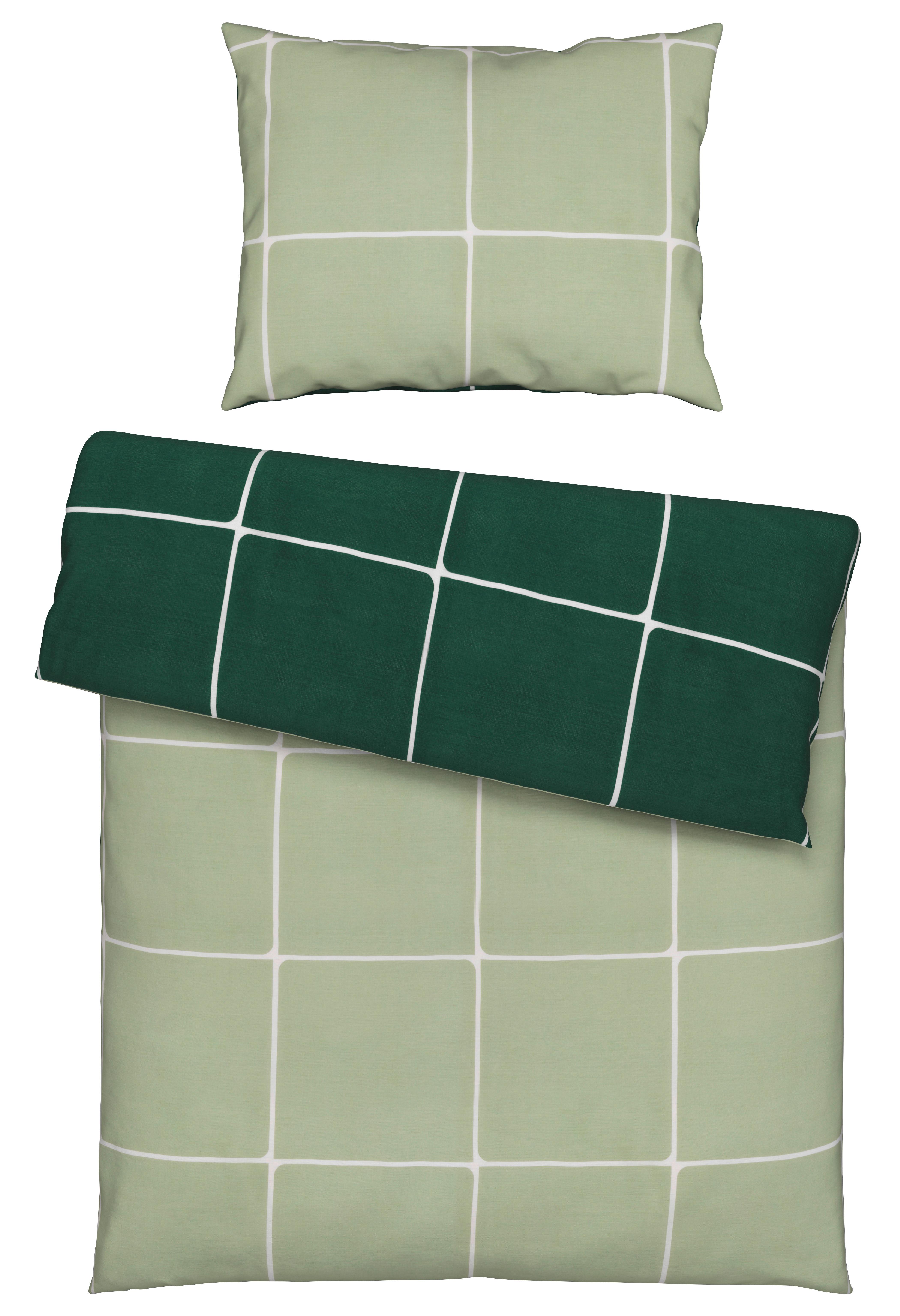 BETTWÄSCHESET LINNEA WENDE - Waldgrün/Weiss, Modern, Textil (160/210cm) - Modern Living