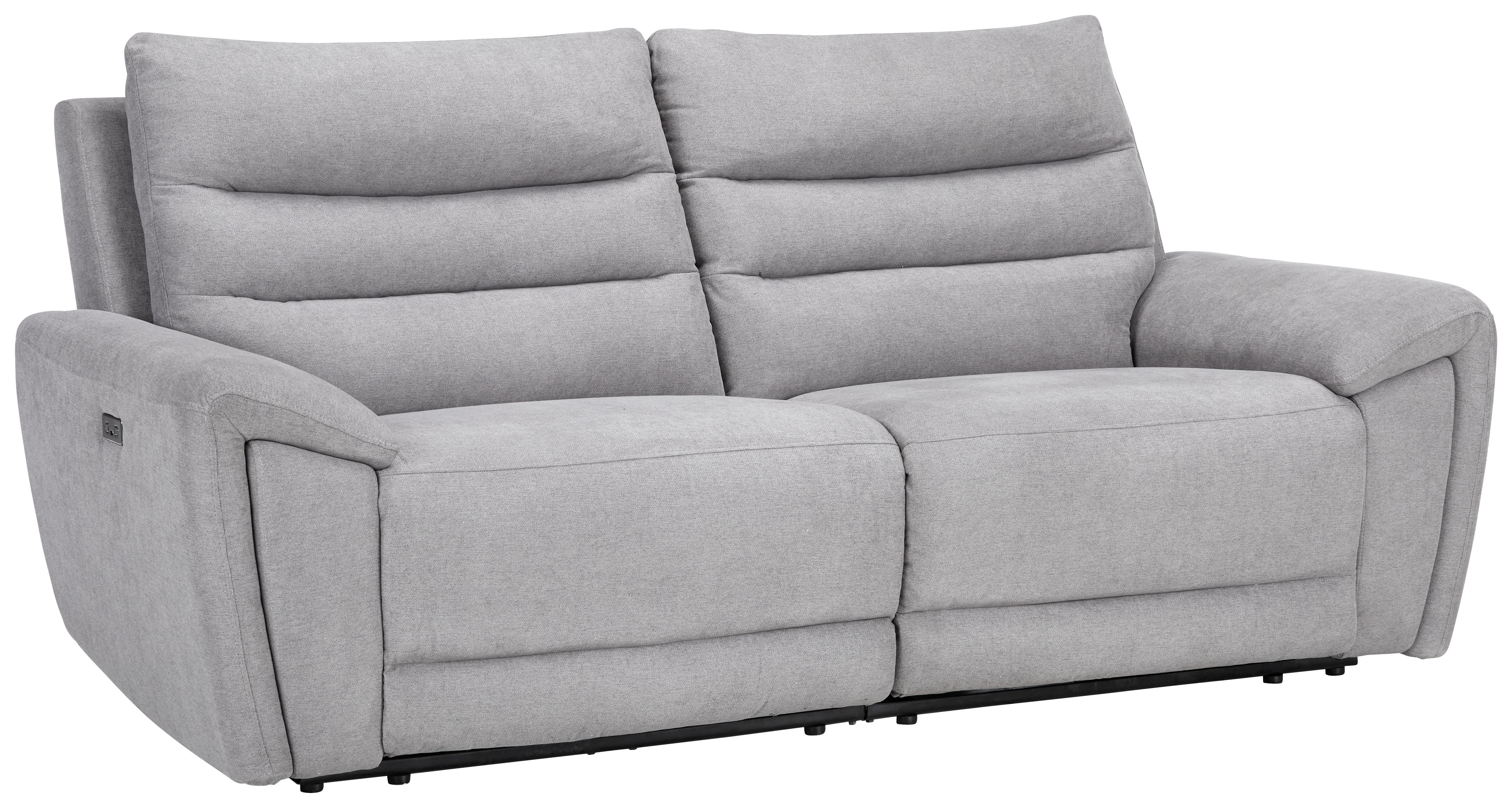 Sofa in Grau mit Relaxfunktion - Schwarz/Grau, KONVENTIONELL, Holz/Textil (213/100/94cm) - Based