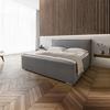 Boxspringbett Leonora ca. 200x200 cm Grau mit Topper - Chromfarben/Grau, MODERN, Holz/Textil (200/200cm) - Bessagi Home