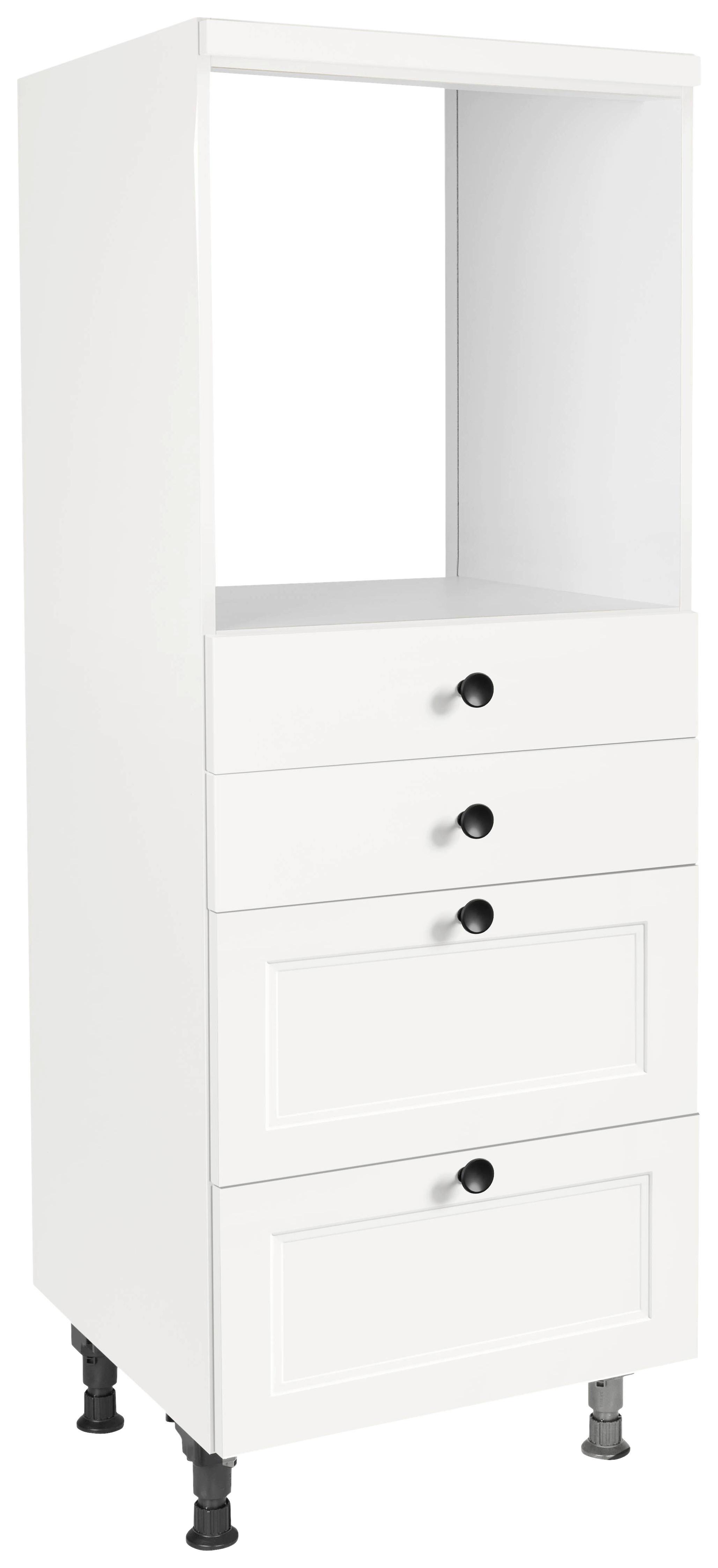 Geräteumbauschrank Cascada Weiß - Schwarz/Weiß, MODERN, Holzwerkstoff/Metall (60/168/58cm) - Nobilia