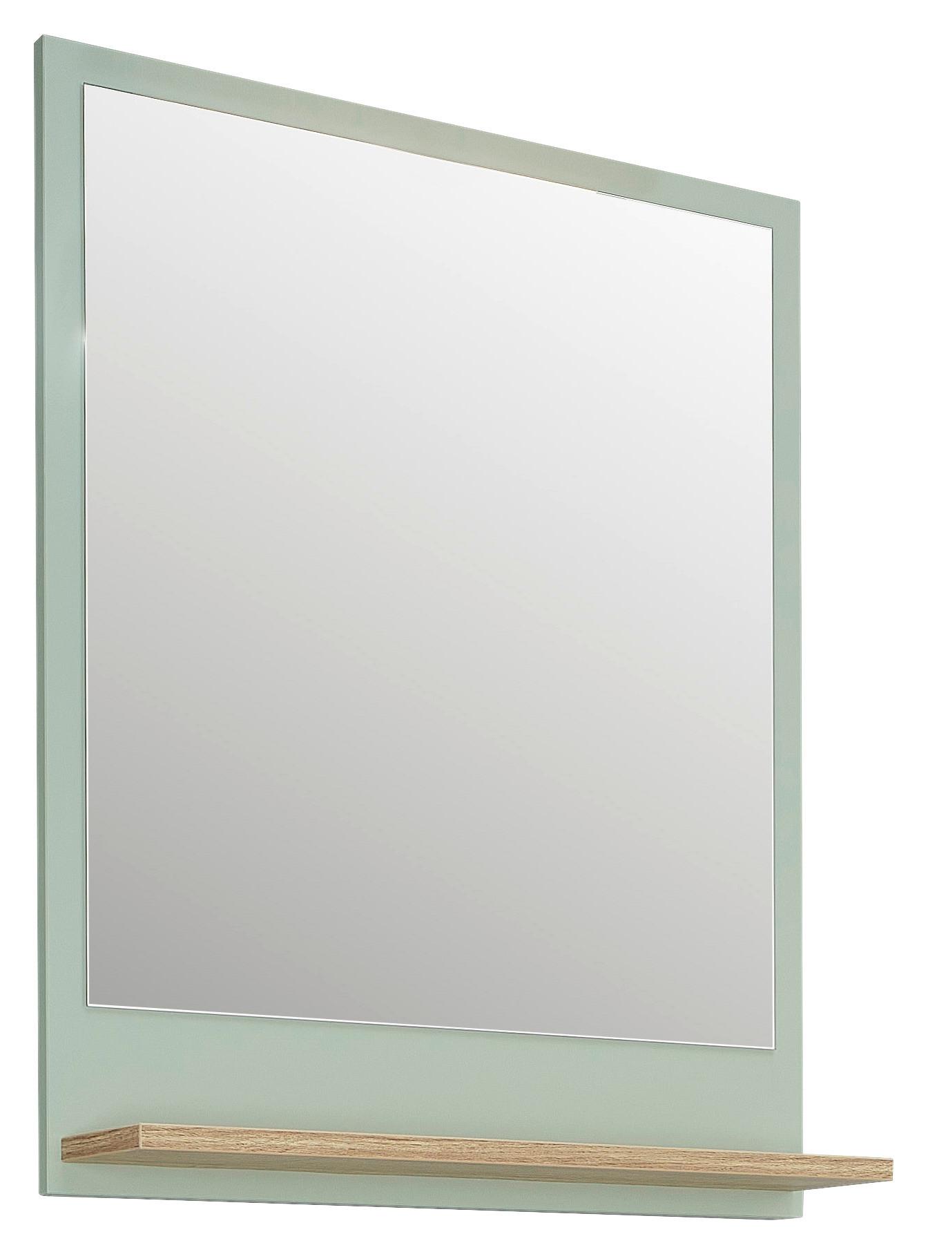 LUSTRO ŁAZIENKOWE SALVIE - kolor dębowy/pastelowa zieleń, Design, materiał drewnopochodny (60/74,5/15,5cm) - Xora