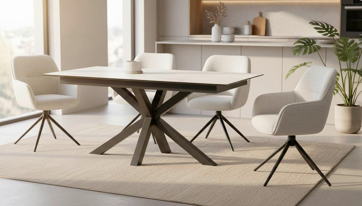 Raztegljiva Miza Lotus, Bela, 168-210x90 - črna/bela, Moderno, kovina/steklo (168-210/90/76cm) - MID.YOU