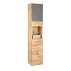 HOGE KAST FLOAT  -EXKLUSIV- - Eikenkleuren/Chroomkleuren, Modern, Houtcomposiet/Metaal (35/194/33cm) - Premium Living