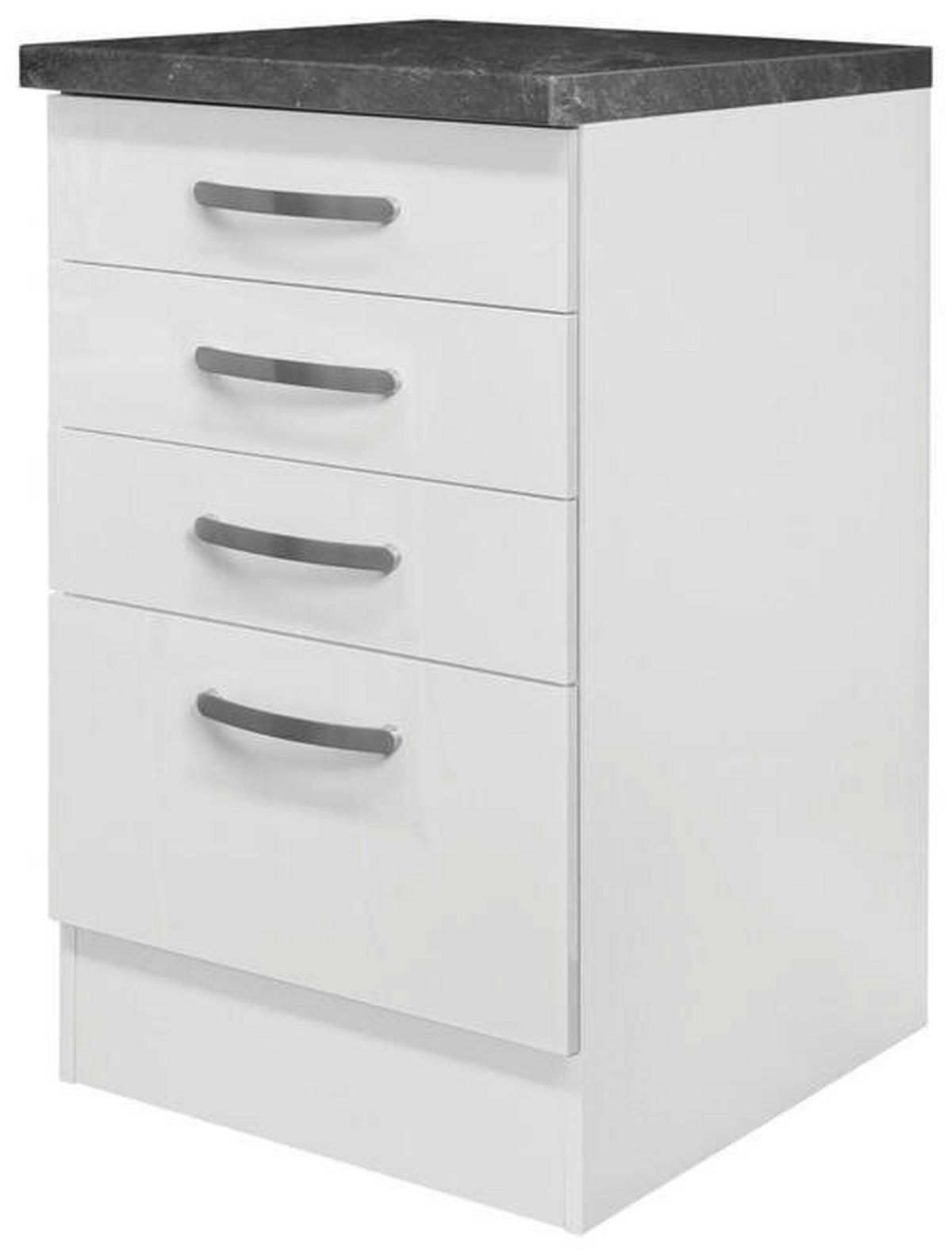 Kuhinjska Spodnja Omarica Alba, Bela, Š. 50 Cm - barve nerjavečega jekla/bela, Moderno, kovina/leseni material (50/86/60cm) - FlexWell