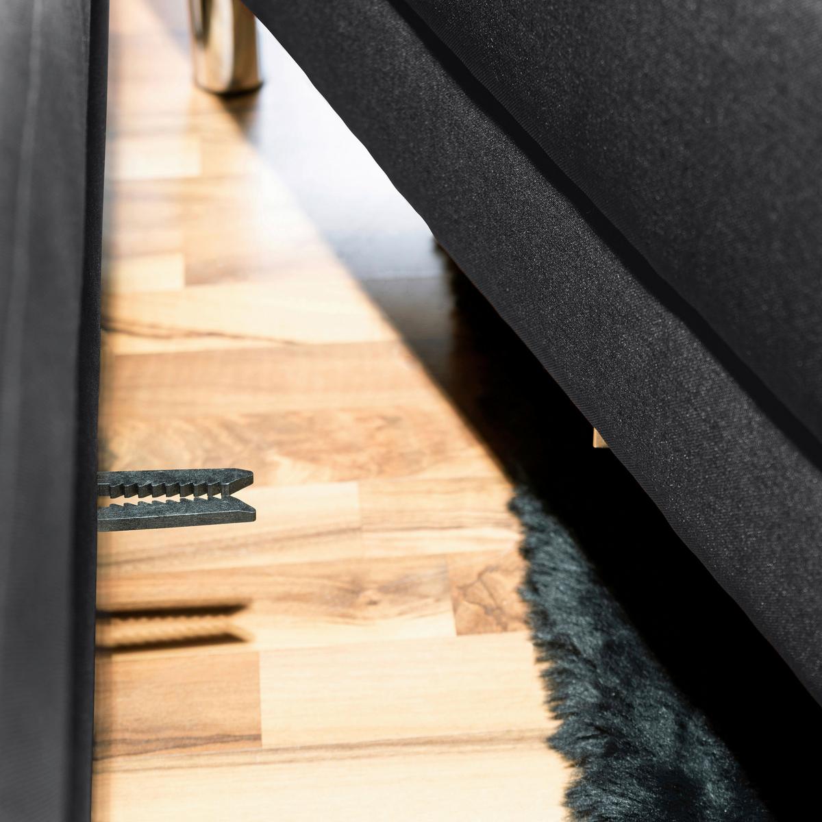 ECKSCHLAFSOFA JUST FASHION - Chromfarben/Graphitfarben, KONVENTIONELL, Textil/Metall (152/230cm) - Max Winzer