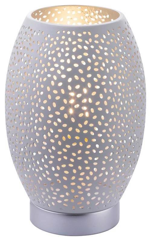 Tischleuchte Narri max. 40 Watt - Silberfarben/Weiß, Basics, Metall (15/23cm) - Globo