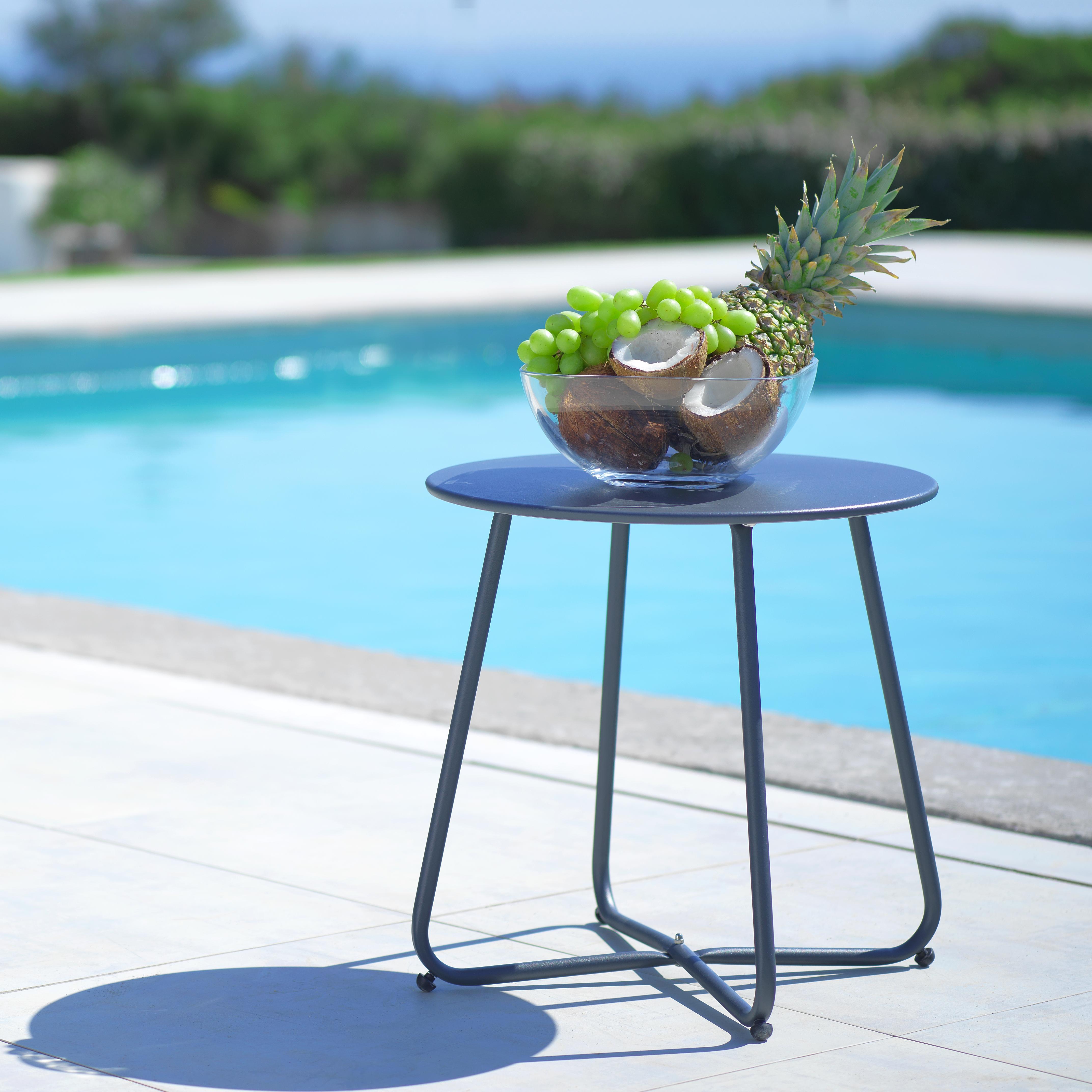 Gartentisch Berni in Dunkelgrau ca. 45x45cm - Dunkelgrau, MODERN, Metall (45/45cm) - Bessagi Garden