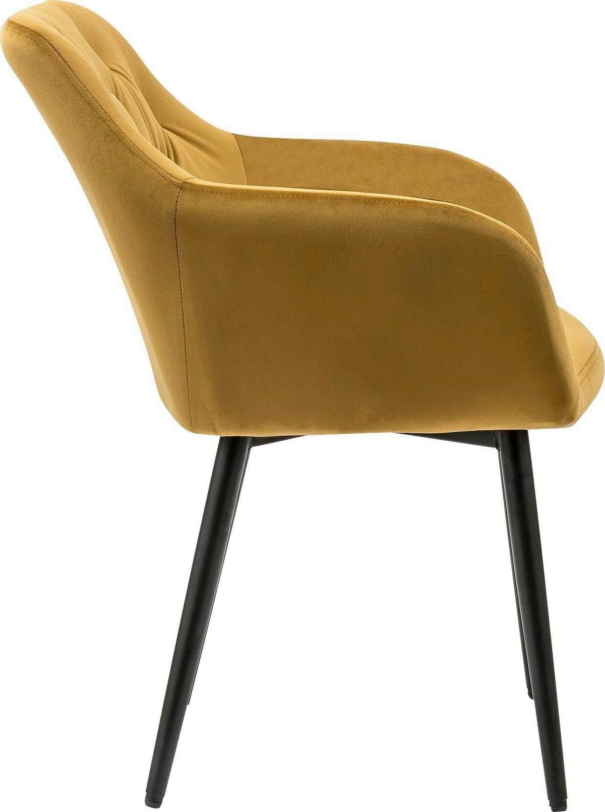 Naslanjač Samt, Rumena - rumena/črna, Moderno, kovina/tekstil (61/85/45cm) - Livetastic