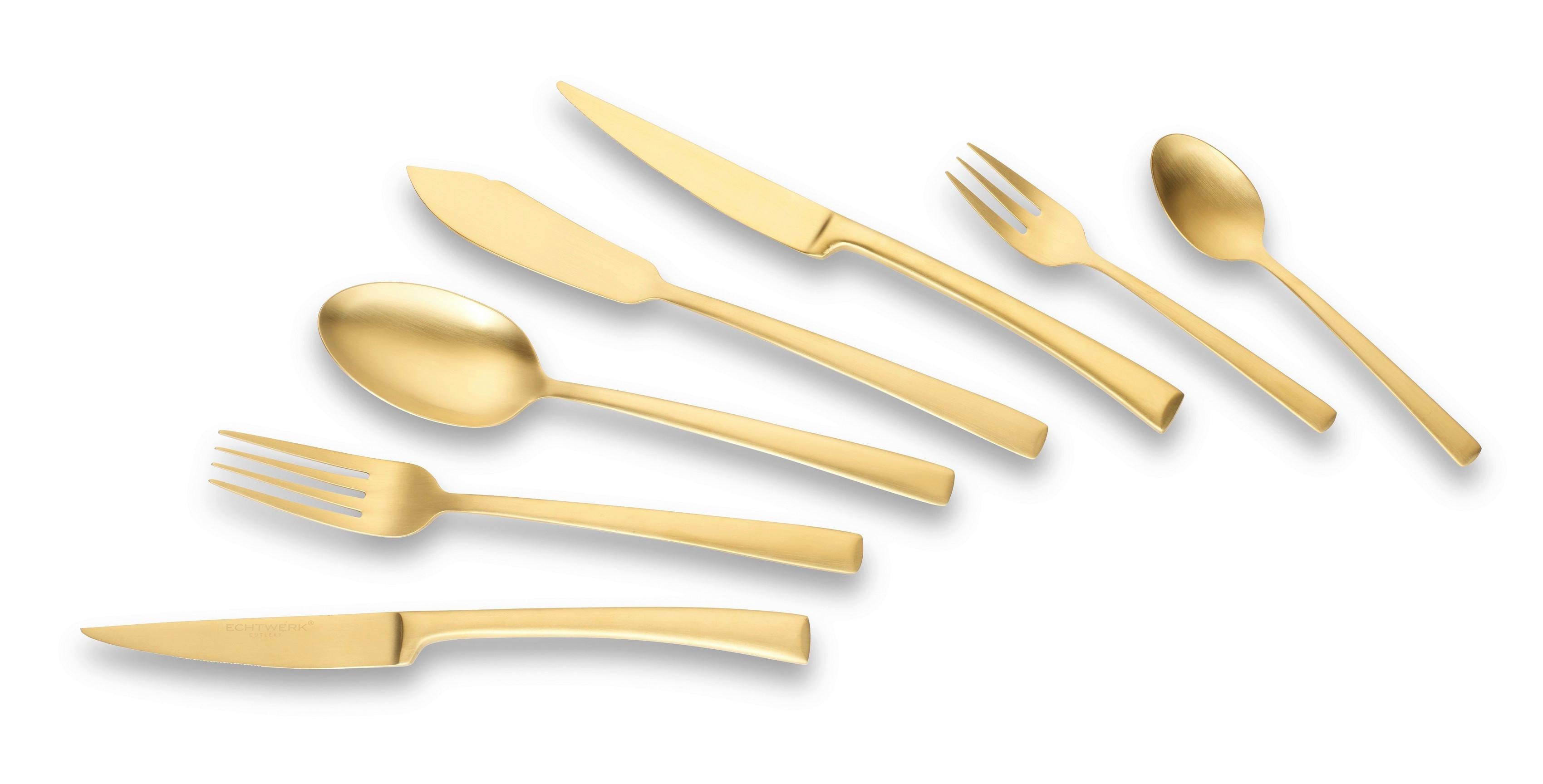 Besteckset Avelino Goldfarben 42-teilig - Goldfarben, Trend, Metall - Echtwerk