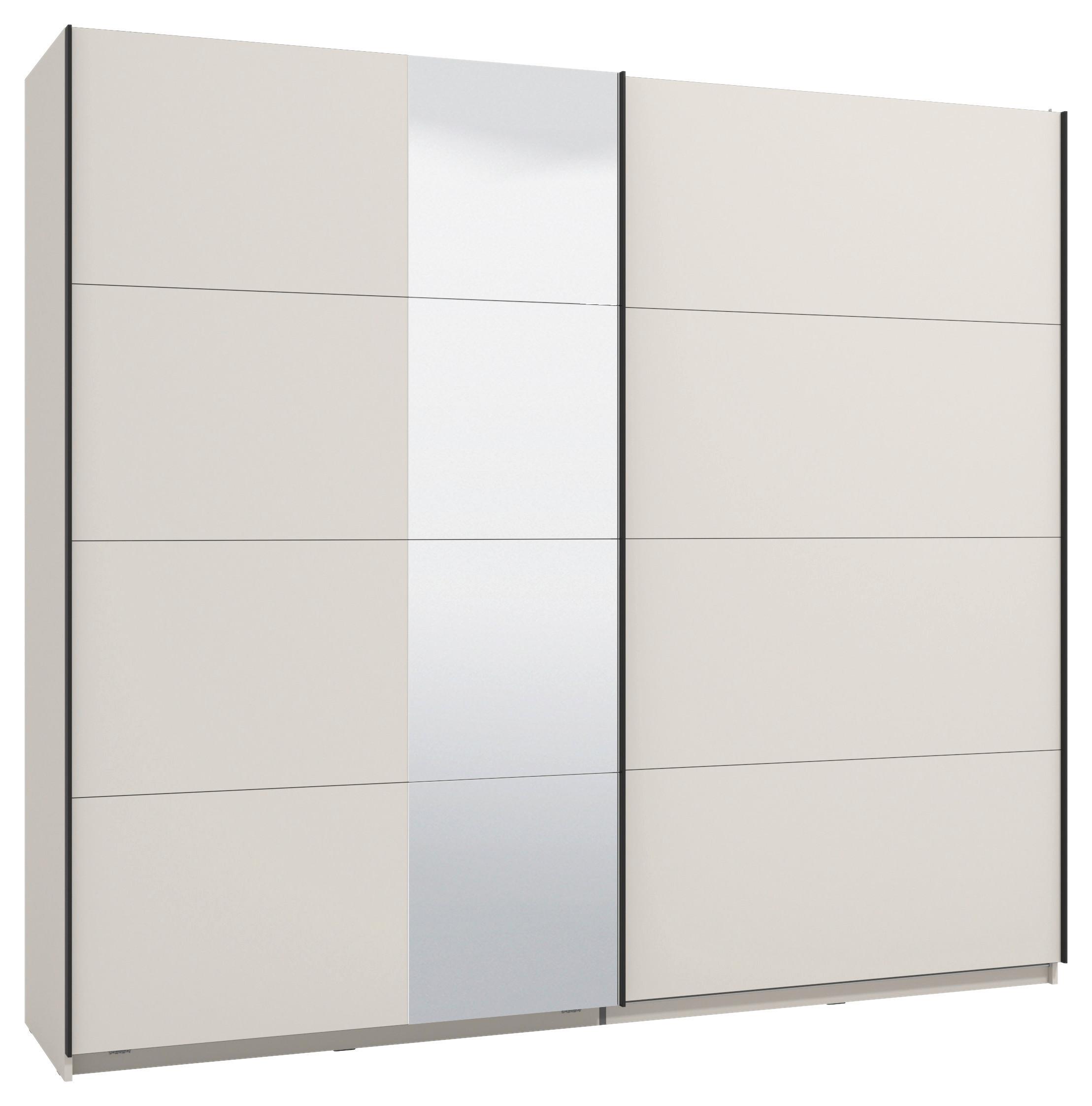 Schwebetürenschrank Gard Kaschmirfarben - Kaschmir/Schwarz, KONVENTIONELL, Holzwerkstoff/Metall (245/217/61cm) - Mömax