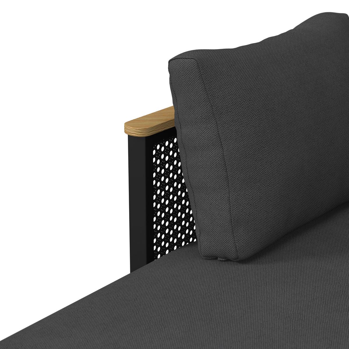 Garnitură grădină Lissa - gri închis/culoare lemn păr, Modern, plastic/metal - Bessagi Garden