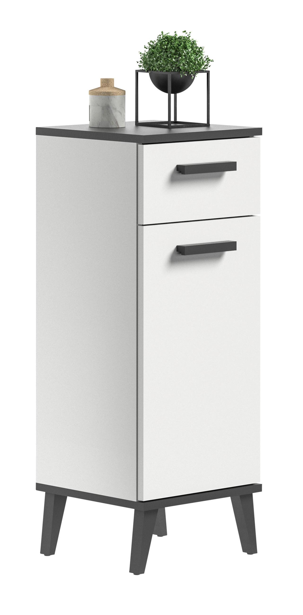 UNTERSCHRANK ROCKET - Weiß/Grau, MODERN, Holzwerkstoff/Kunststoff (34/87/31cm) - MID.YOU
