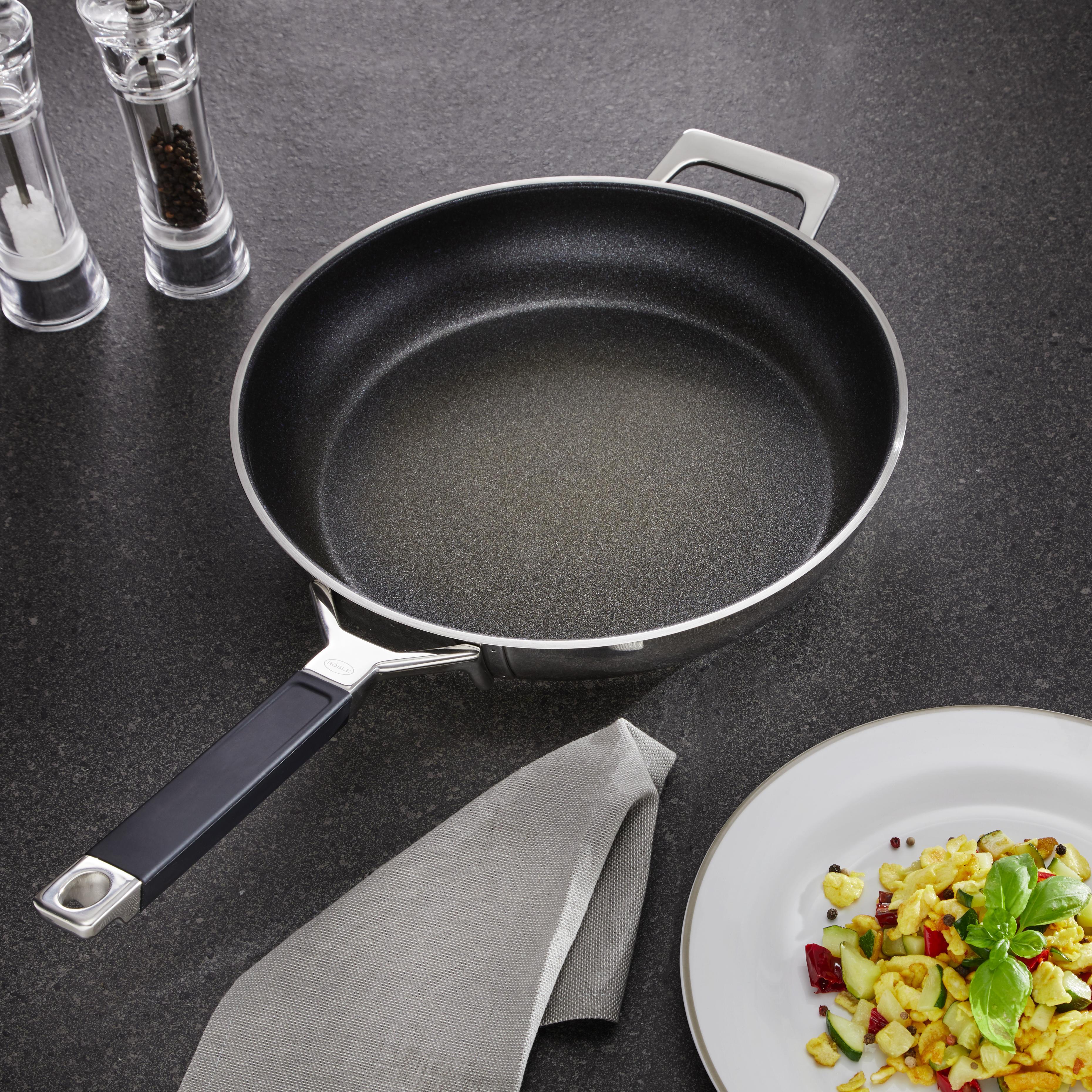 Bratpfanne Rösle Silence Ø ca. 32 cm - Edelstahlfarben/Anthrazit, KONVENTIONELL, Metall (32cm) - Rösle