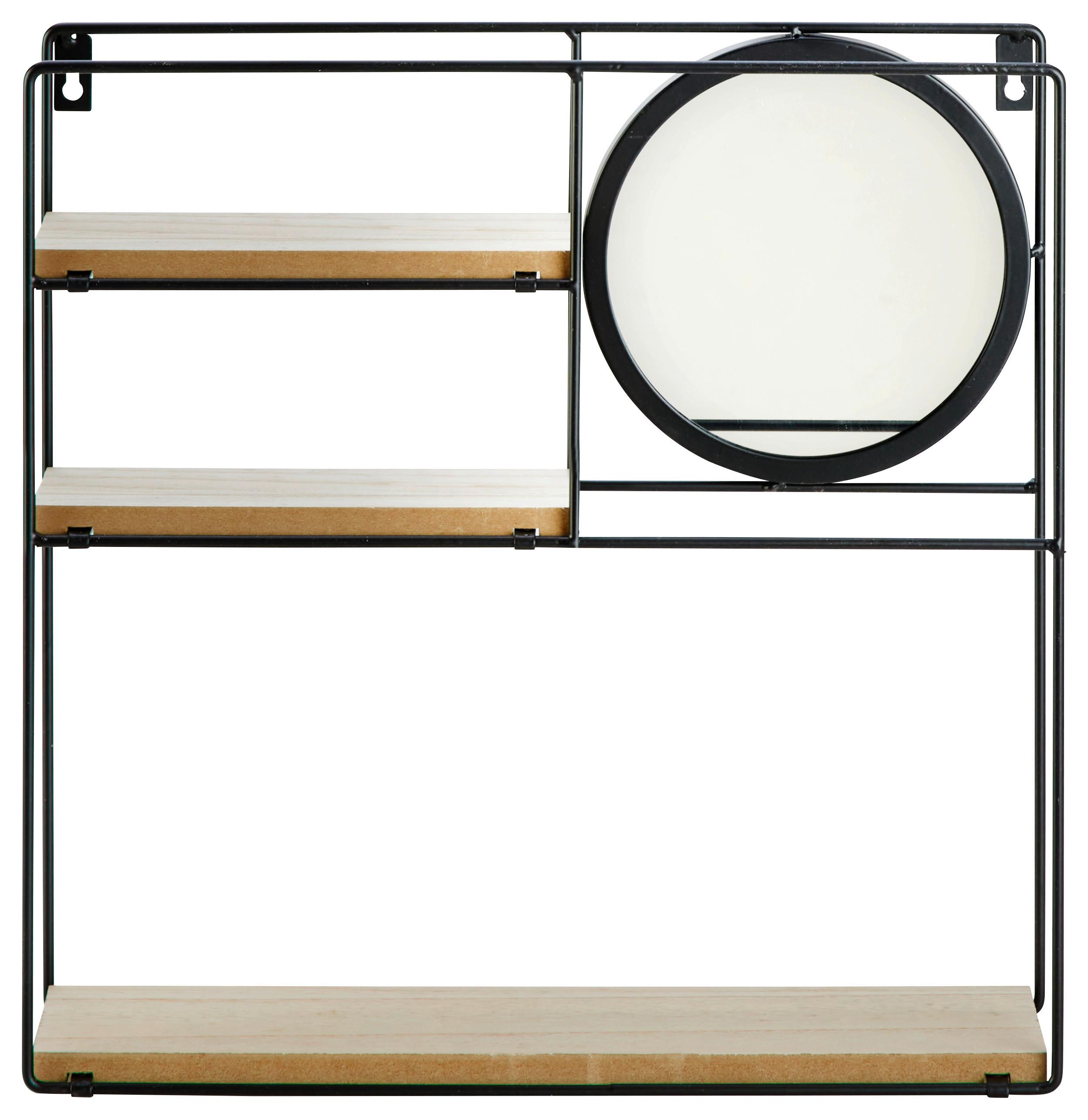 Dekowandregal Leondro in Braun/Schwarz - Schwarz/Braun, Glas/Holzwerkstoff (40/40/10cm)