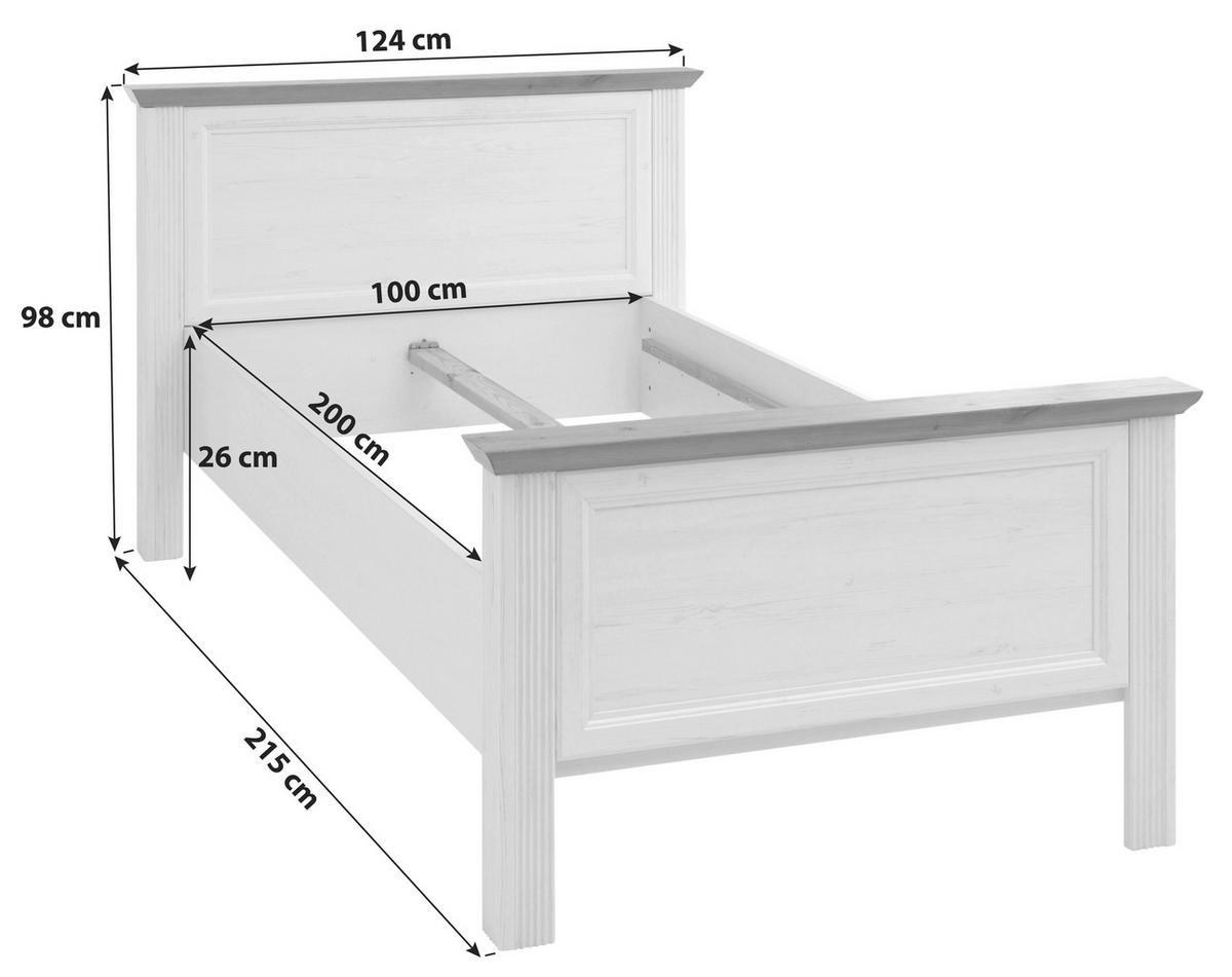 Klasični Krevet Jasmin Ii - boje grafita/hrast Artisan, Lifestyle, drvni materijal/plastika (100/200cm) - Modern Living