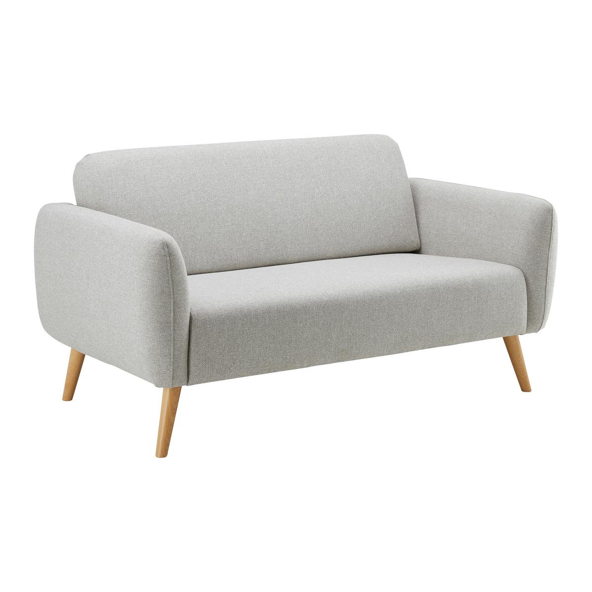 Sofa Pia Hellgrau Webstoff - Hellgrau/Naturfarben, MODERN, Holz/Textil (146/76/75cm) - Bessagi Home
