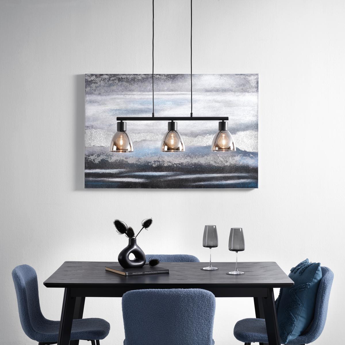 Viseča Svetilka Komol - črna, Moderno, kovina/steklo (66/13/90cm) - Mömax