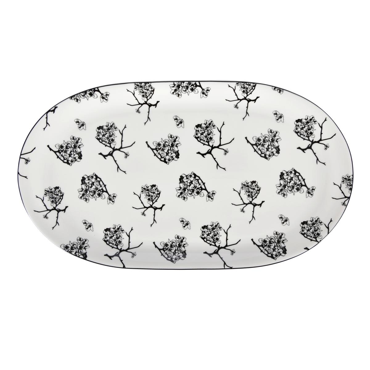 Servierplatte Shiva in Schwarz/Weiß ca. Ø 37,5cm - Schwarz/Weiß, LIFESTYLE, Keramik (37,5cm) - Premium Living