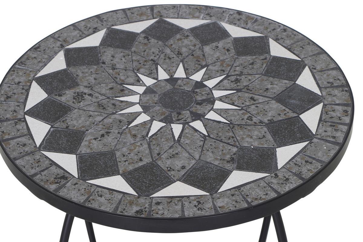 Blumenständer Mosaik ca. 41x59 cm Schwarz - Schwarz, KONVENTIONELL, Keramik/Metall (41/41/59cm) - Siena Garden