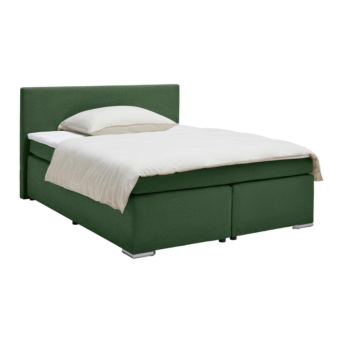 Boxspring Krevet Mira 2 - zelena, Moderno, metal/tekstil (180/200cm) - Based