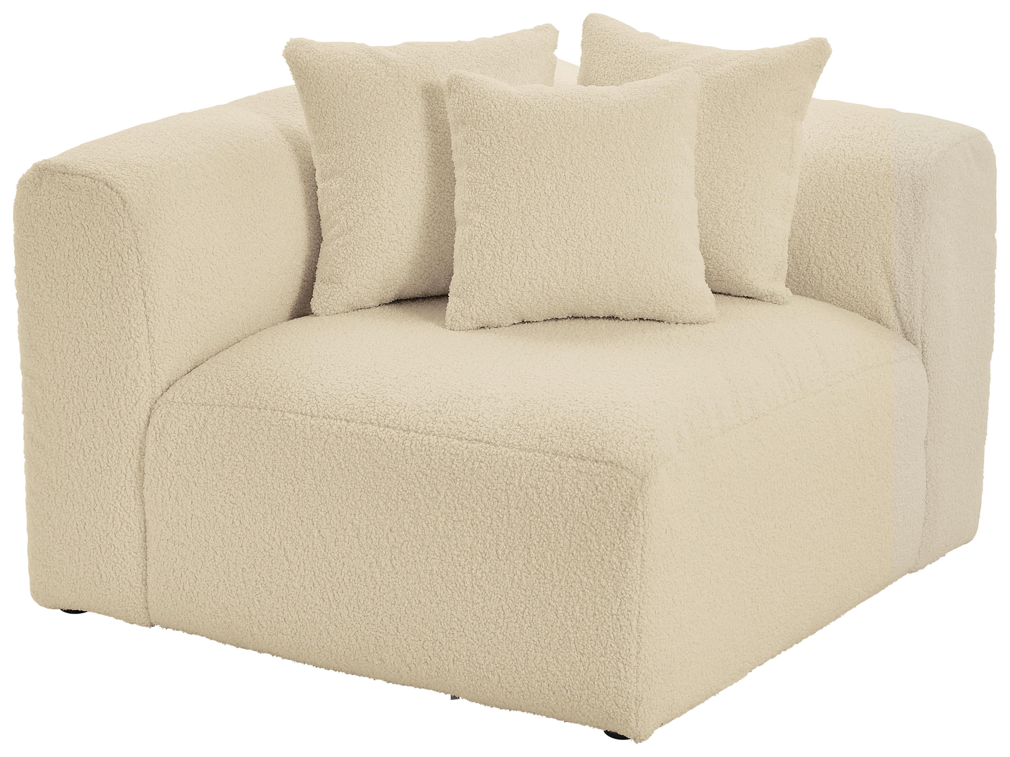 Modul Sofaelement Bloom Ecke Beige - Beige, Trend, Textil (115/70/115cm) - Livetastic