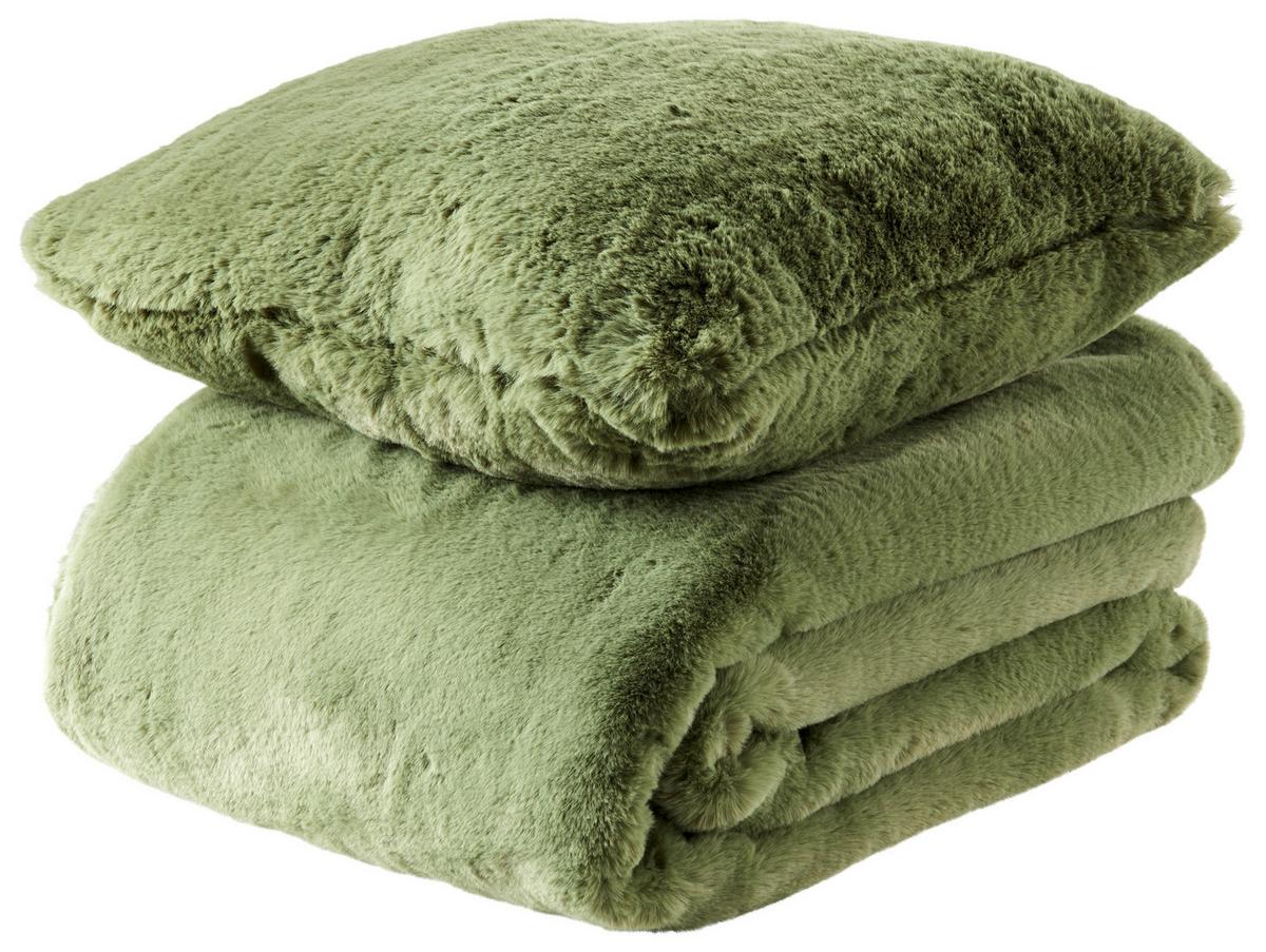 Krznena Blazina Liz - zelena, Moderno, tekstil (45/45cm) - Premium Living