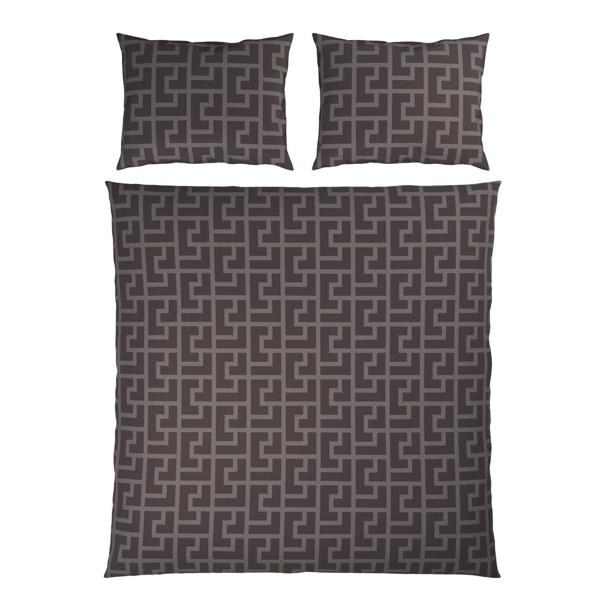 Bettwäsche Mäander XXL Graubraun ca. 200x220cm - Graubraun, ROMANTIK / LANDHAUS, Textil (200/220cm) - Mömax